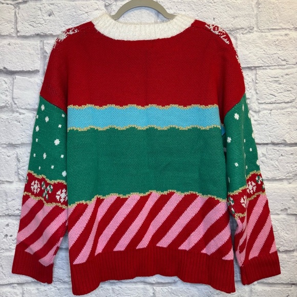 Women's Holiday Verbiage Oversized Christmas Festive Graphic Sweater - Picture 3 of 4